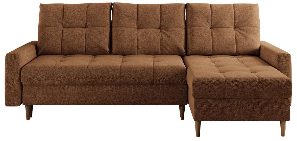 ECKSOFA Colin Struktur Orange - Orange/Braun, Holz/Textil (220/140cm) - MKS