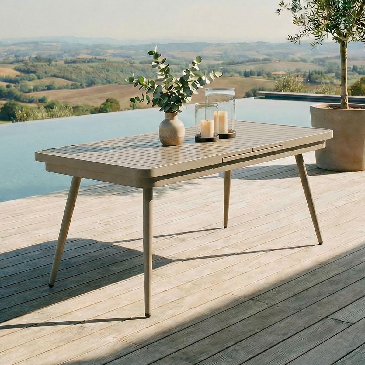 GARTENTISCH SUNNY - Champagner, Metall (90/180/77cm) - IDIMEX