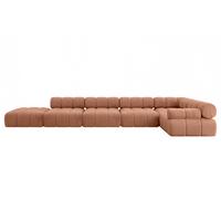 ECKSOFA modulares Sofa Felto-L3 - 475x190x70 cm Apricot Velours - Koralle, Holzwerkstoff/Textil (475/190cm) - ALTDECOR