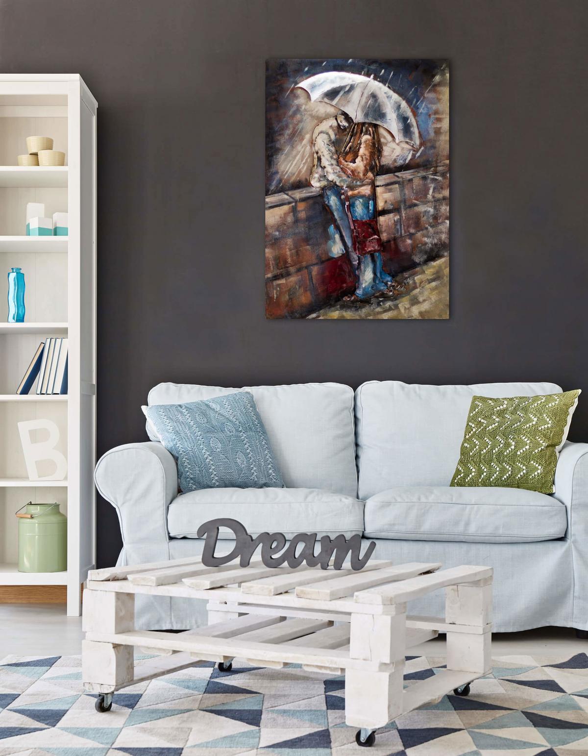 METALLBILD Blau 70/100 cm - Blau/Braun, Metall (5.9/100cm) - KUNSTLOFT
