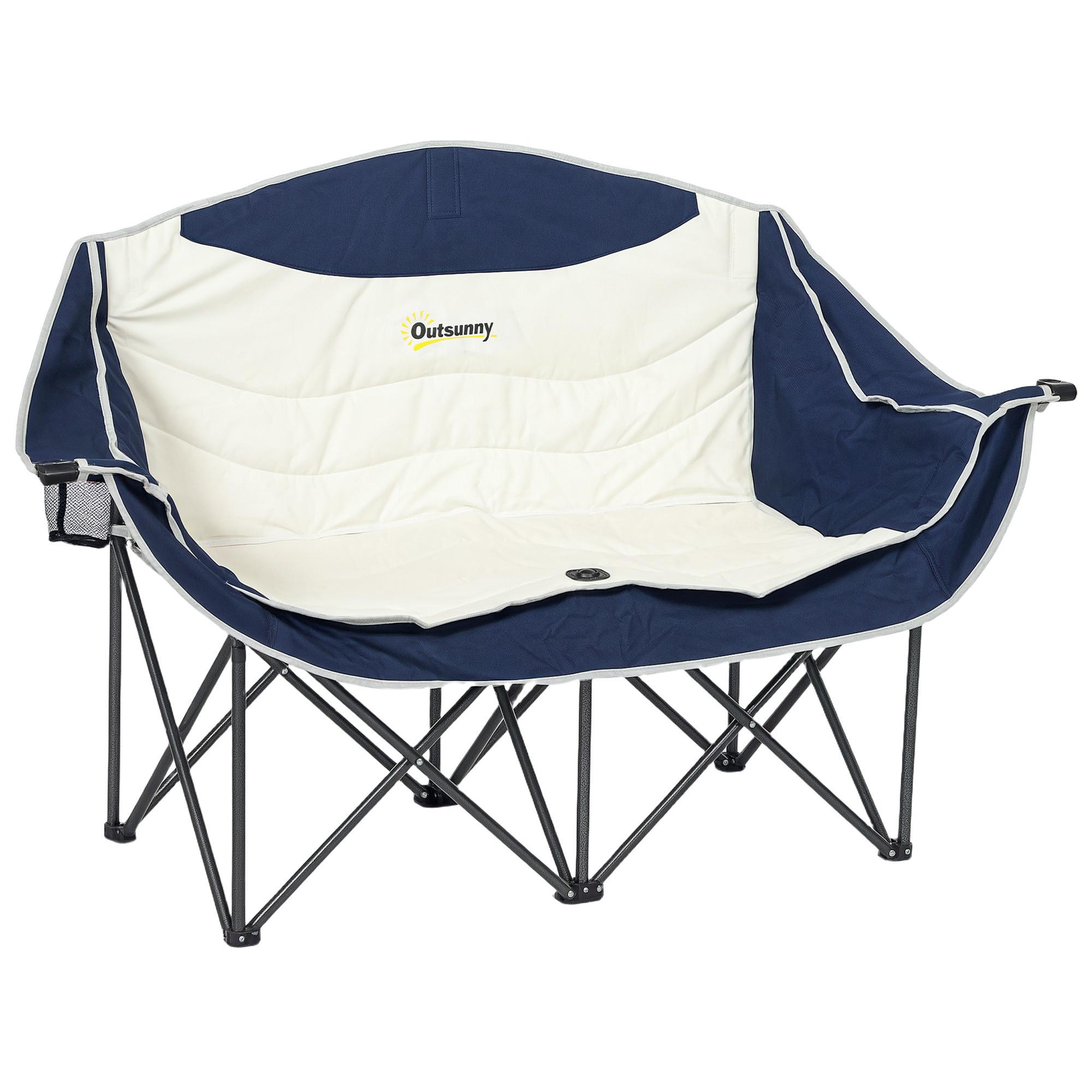 CAMPINGSTUHL Metall Oxfordstoff Blau - Blau, Textil/Metall (50/90/143cm) - Outsunny