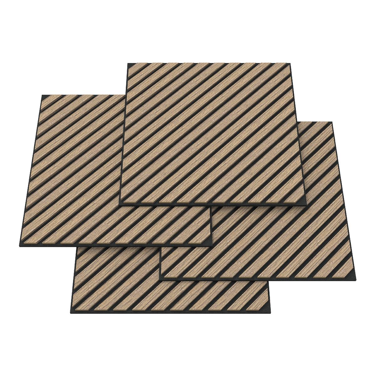 AKUSTIK WANDPANEEL-SET Vang 4-TLG. II - Walnussfarben, Holzwerkstoff/Kunststoff (60/60/2.1cm) - NEU.HOLZ