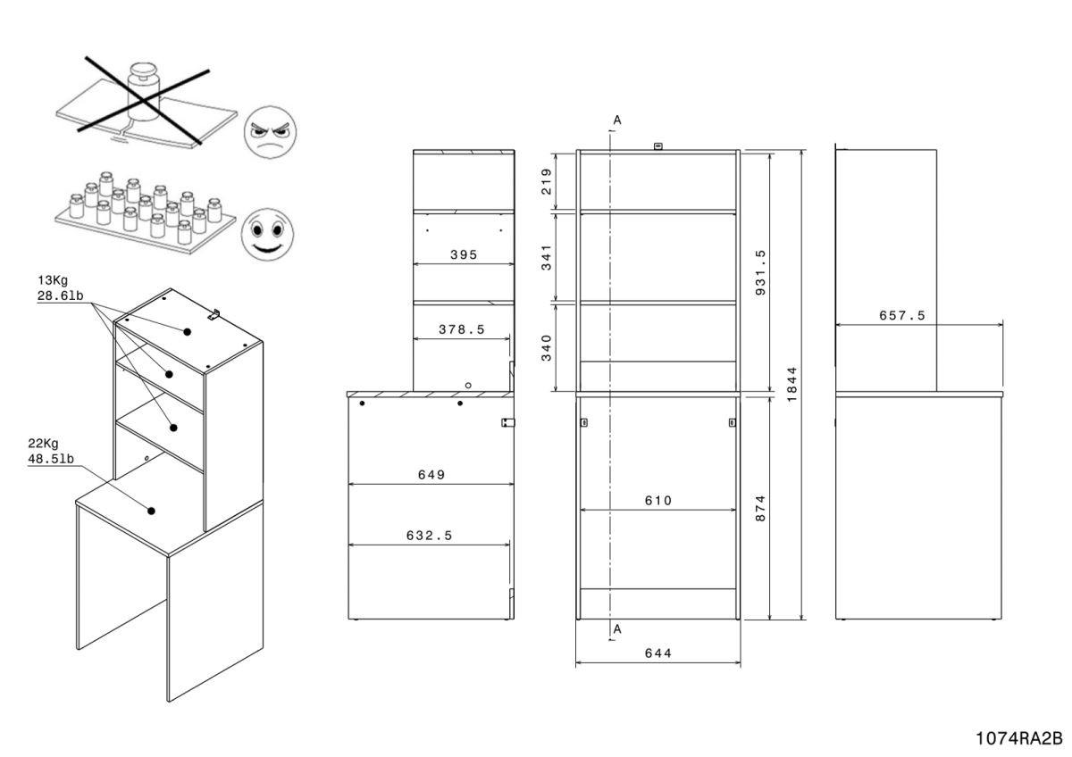 WASCHMASCHINENSCHRANK weiß, Eiche Jackson, Umbauschrank Set 4-teilig 268 cm mit viel Stauraum - Eichefarben/Silberfarben, Holzwerkstoff/Kunststoff (268/184/67cm) - Parisot Meuble
