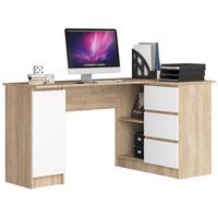 SCHREIBTISCH Eiche Sonoma, Weiß 77/155/85 - Weiß, Holzwerkstoff (80/92/77cm) - RAUMHIRSCH FURNITURE