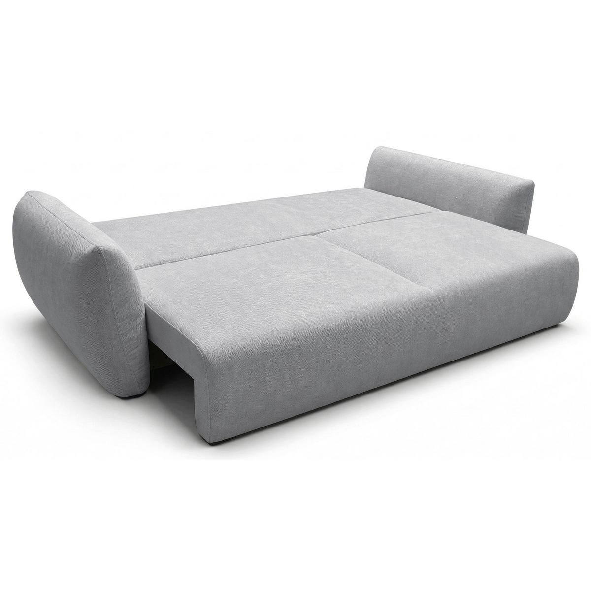3-SITZER SCHLAFSOFA Zordo Chenille Grau - Schwarz/Grau, Kunststoff/Textil (238/91/102cm) - Selsey