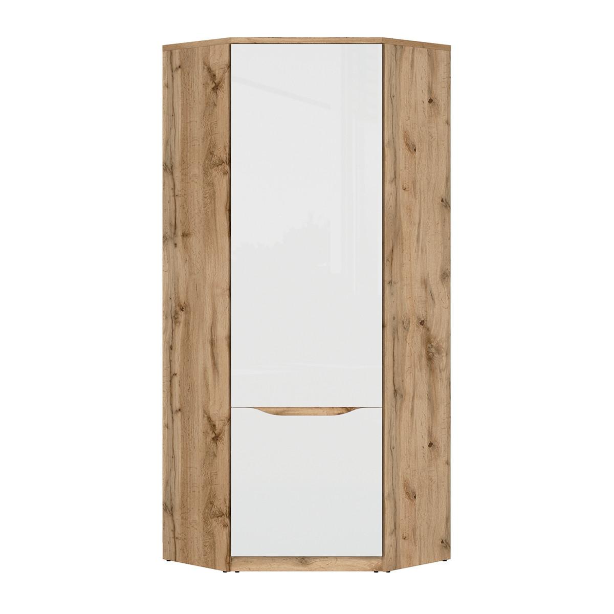 SCHRANK 1 Tür June Weiß und Holz - Weiß, Holzwerkstoff (78/198/79cm) - Petits-meubles