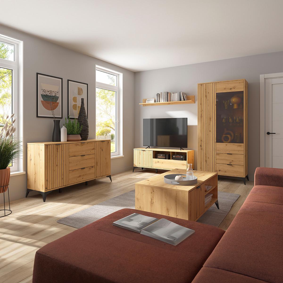 COUCHTISCH Mao Holz in Eichenoptik - Braun, Holzwerkstoff (60/110/50cm) - Petits-meubles