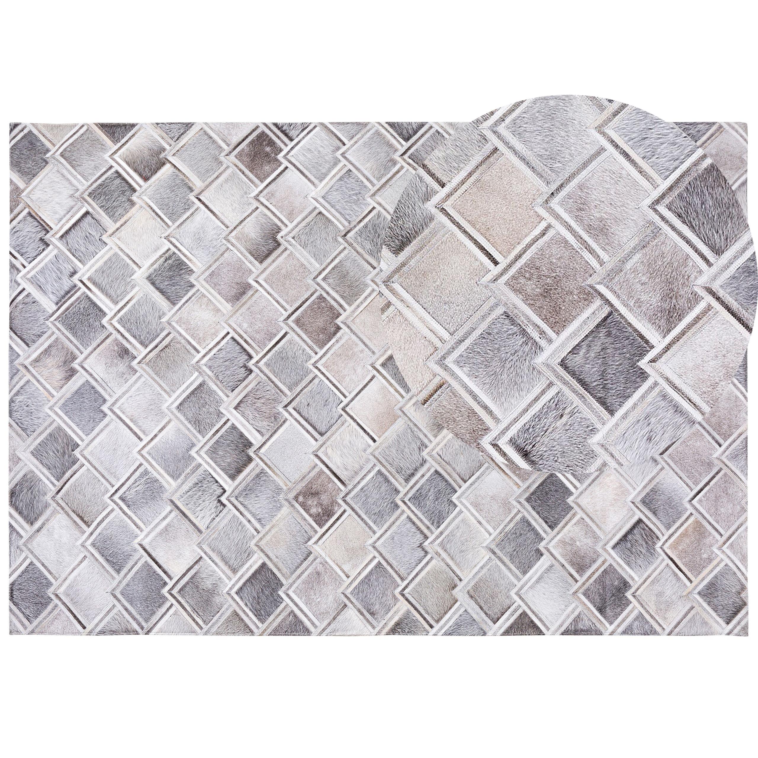 KURZFLOR-TEPPICH Agacli 230/160 cm - Grau, Fell (160/230cm) - Beliani