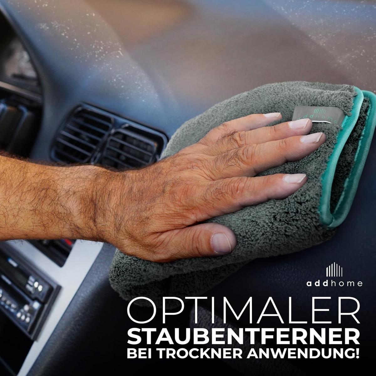 AUTO-MIKROFASERTUCH 3 Tücher plus 1 Handschuh - Multicolor, Textil (40/40cm) - addhome