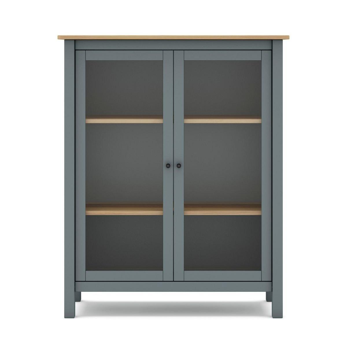 VITRINE 2 Türen L90 x H110 cm - Misti - Grün, Holz (40/110/90cm) - Calicosy