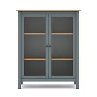 VITRINE 2 Türen L90 x H110 cm - Misti - Grün, Holz (40/110/90cm) - Calicosy