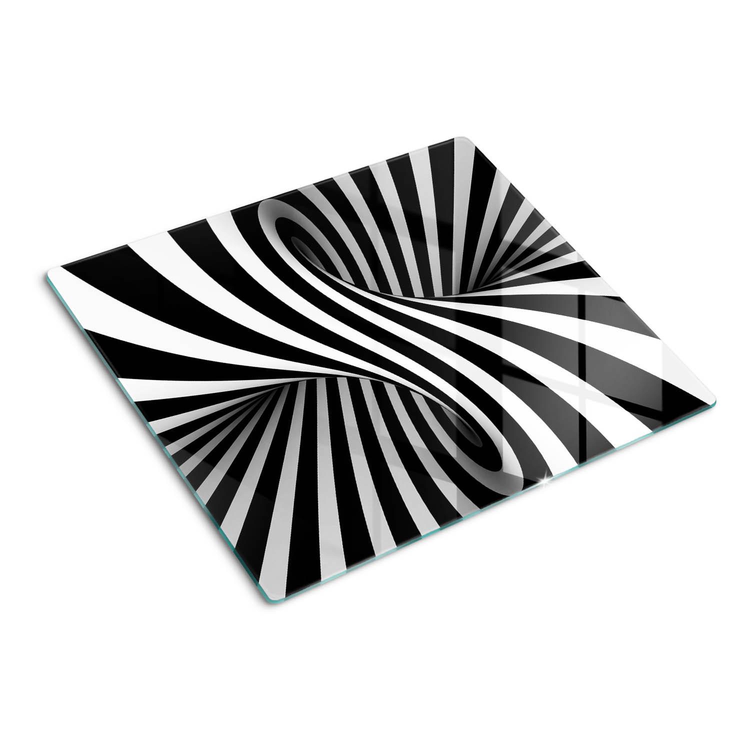 GLASPLATTE 60x52 cm Wirbelabstraktion - Schwarz, Glas (60/0.4/52cm) - TULUP