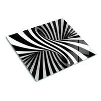 GLASPLATTE 60x52 cm Wirbelabstraktion - Schwarz, Glas (60/0.4/52cm) - TULUP