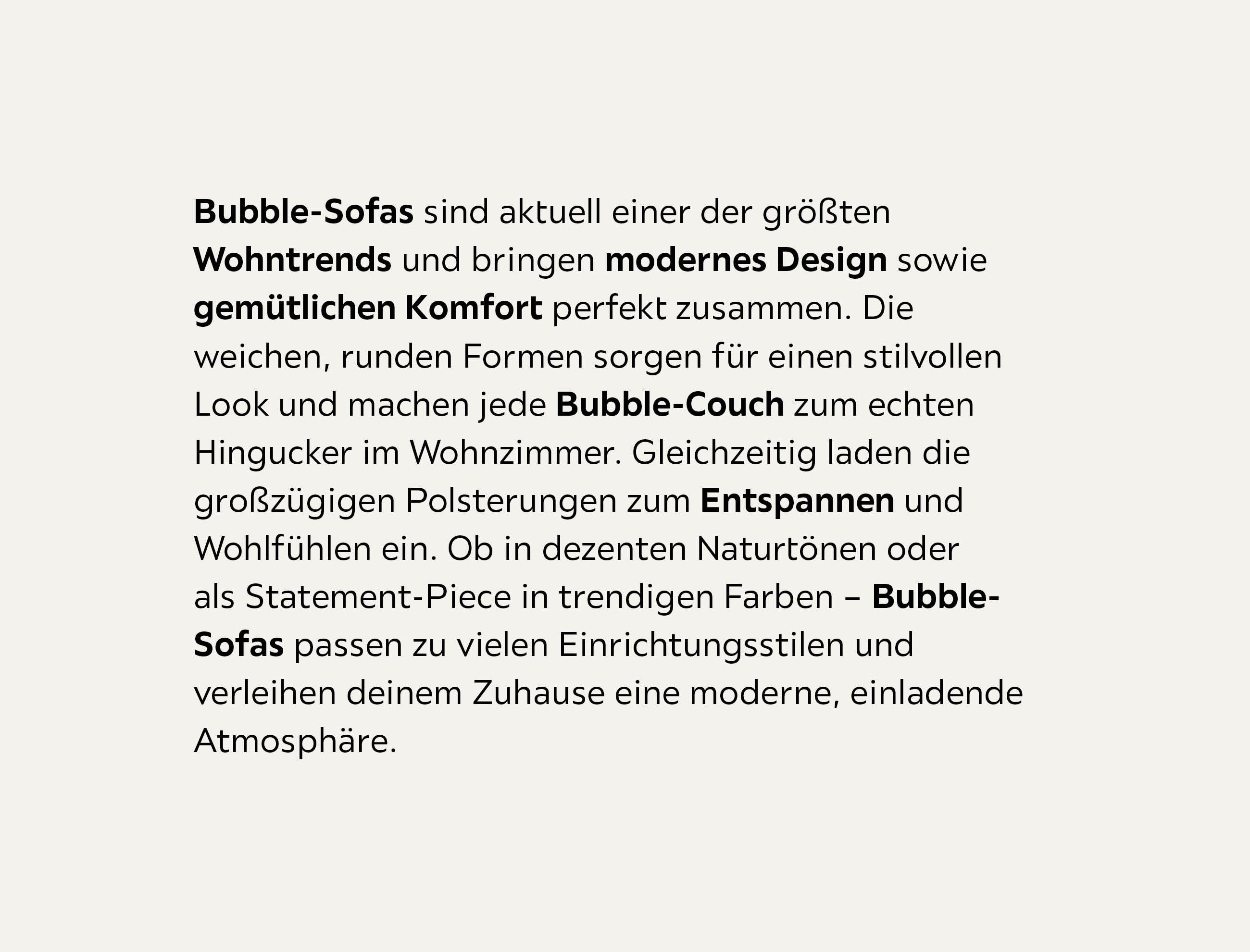 Intro über Bubblesofas
