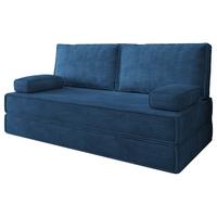 BETTSOFA SILAR aus Schaumstoff Cordstoff Blau Schlaffunktion - Blau, Textil (170/86/80cm) - MASSENO