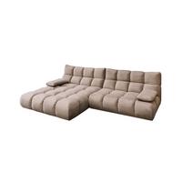 ECKSOFA VIVIEN Braun Velvet - Schwarz/Braun, Kunststoff/Textil (290/178cm) - KAWOLA