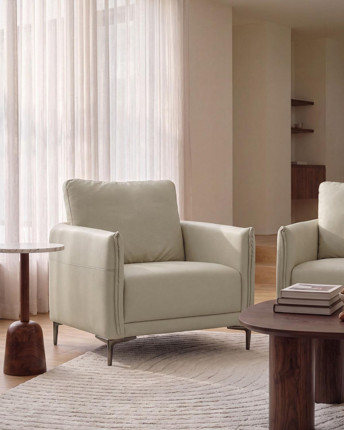SESSEL Stoff Hellbeige Cilens - Dunkelgrau/Beige, Textil/Metall (85/90/82cm) - Beliani