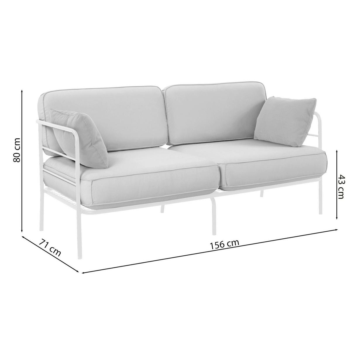 GARTEN-SOFA Preggel Beige/Beige 156 cm - Beige, Textil (156/80/71cm) - Selsey