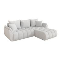 ECKSOFA mit Schlaffunktion Ottomane Rechts TOKO-L-v1 277x194x86 Weiß Bouclé - Schwarz/Weiß, Holzwerkstoff/Kunststoff (277/194cm) - ALTDECOR