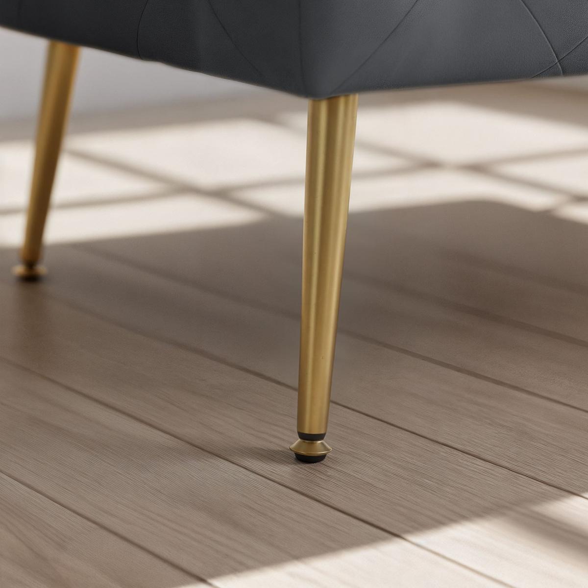 POLSTERBANK mit Samt - Optik Graphit 42/41/42 - Dunkelgrau, Textil (80/41/42cm) - RAUMHIRSCH FURNITURE