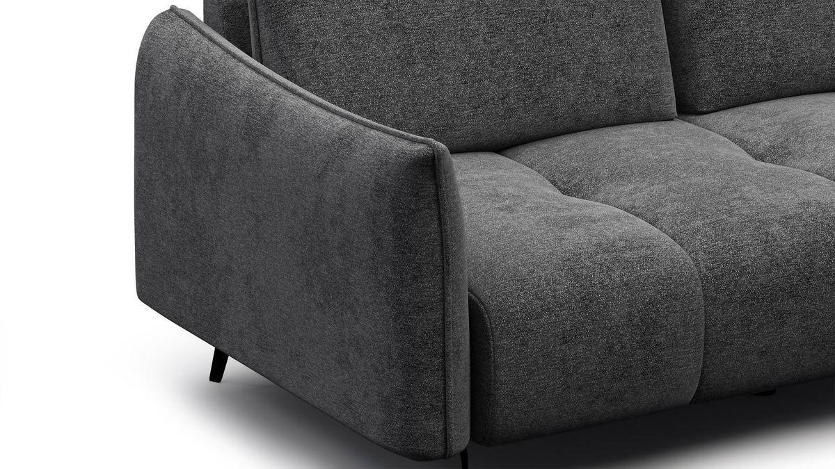 SOFA AERA 2,5-Sitzer, dunkelgrau - Dunkelgrau/Schwarz, Holz/Textil (187/89/96cm) - Wozimo
