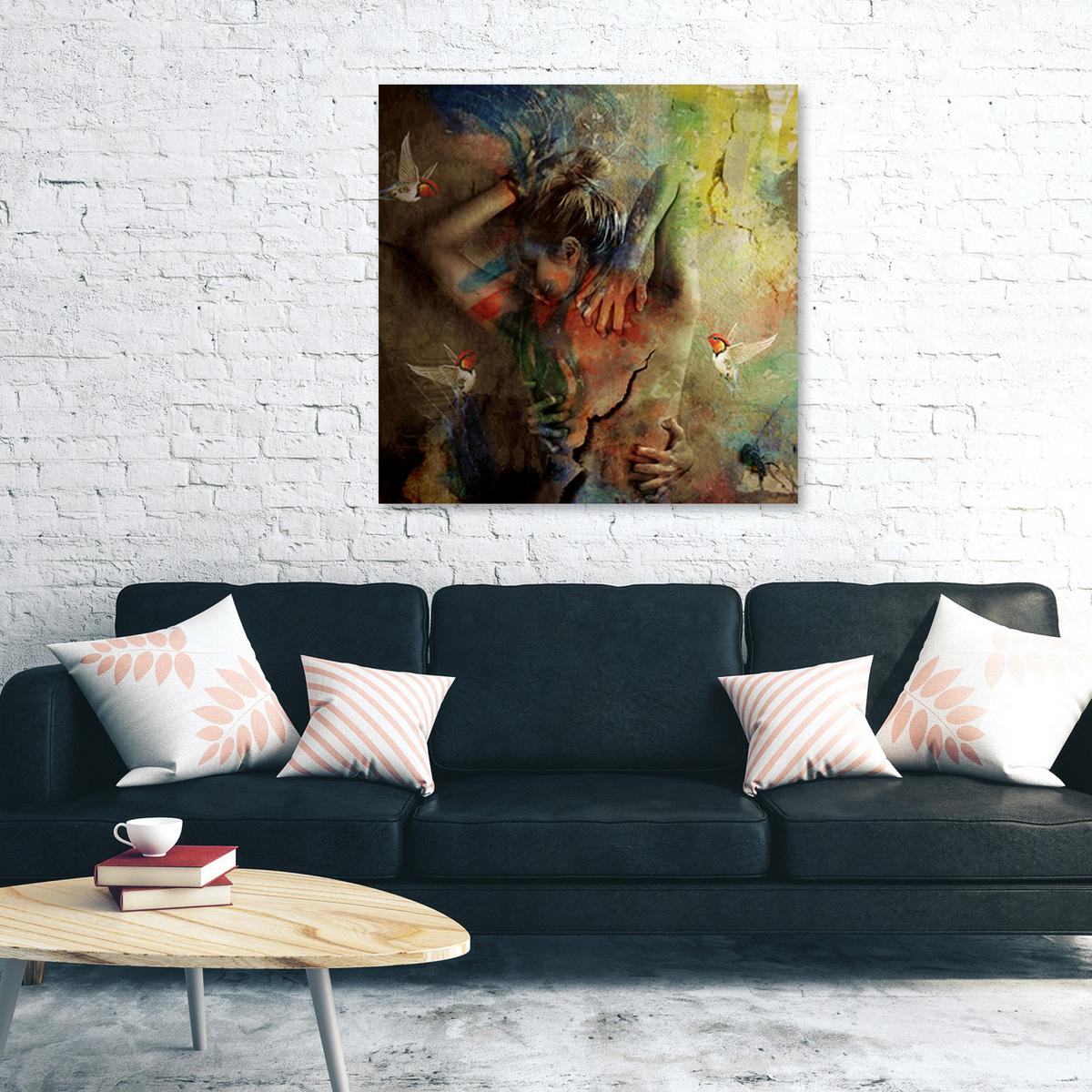 LEINWANDBILD, Menschen - Farbige 40x40cm - Multicolor, Textil (40/40cm) - Feeby