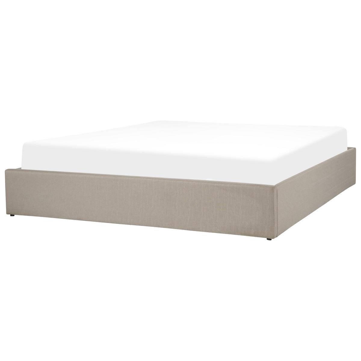 POLSTERBETT 180/200 cm Beige Dinan - Hellbraun/Beige, Holz/Textil (180/200cm) - Beliani