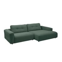 ECKSOFA XL MIKA Smaragdgrün Cord - Smaragdgrün/Schwarz, Kunststoff/Textil (296/167cm) - KAWOLA