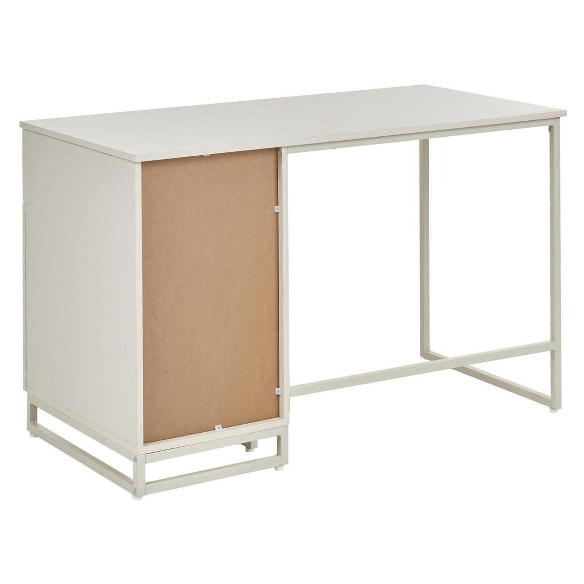 SCHREIBTISCH Hellbeige 120/60 cm mit Schubladen Lexton - Beige, Holzwerkstoff (60/120/75cm) - Beliani