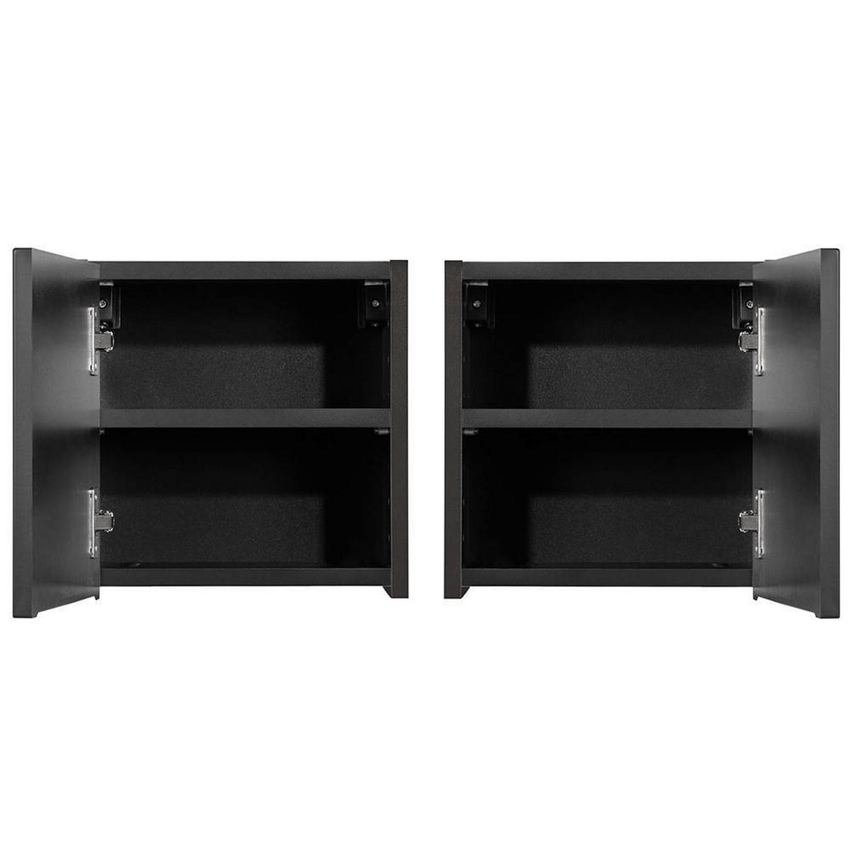 BAD-HÄNGESCHRANK Skelbolu - Schwarz, Holzwerkstoff (30/30/19cm) - [en.casa]