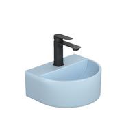 WASCHBECKEN U-förmig Wandmontage Matt Hellgrau-Blau 30,3 / 25,5 / 12 cm - Blau, Keramik (30.3/12/25.5cm) - EMKE