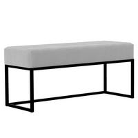 POLSTERBANK PURE 100 cm Metallgestell, Schwarz / Grau - Grau, Textil/Metall (100/44/30cm) - Idohome
