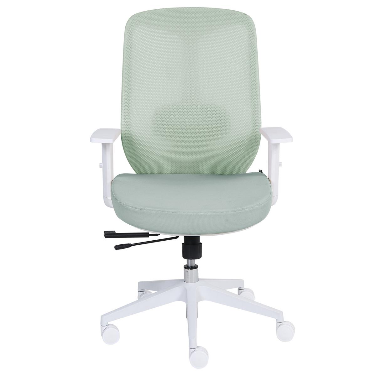 BÜROSTUHL Stoff Grün Zelar - Weiß/Grün, Textil (64/115/60cm) - Beliani