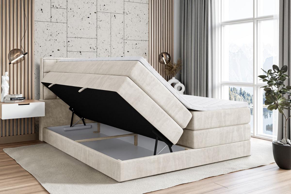 BOXSPRINGBETT ZAFIRA-BZ KING - 140 x 200 - H3/H4 - Ecru - Ecru, Holzwerkstoff (140/200cm) - ALTDECOR