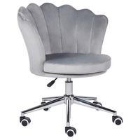 BÜROSTUHL Samtstoff Grau Monticello - Grau, Textil/Metall (67/78/65cm) - Beliani