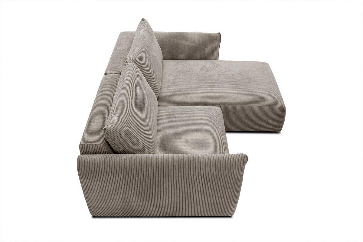 ECKSOFA TAUER 3-Sitzer, taupe - Taupe/Schwarz, Holzwerkstoff/Kunststoff (206/173cm) - Wozimo