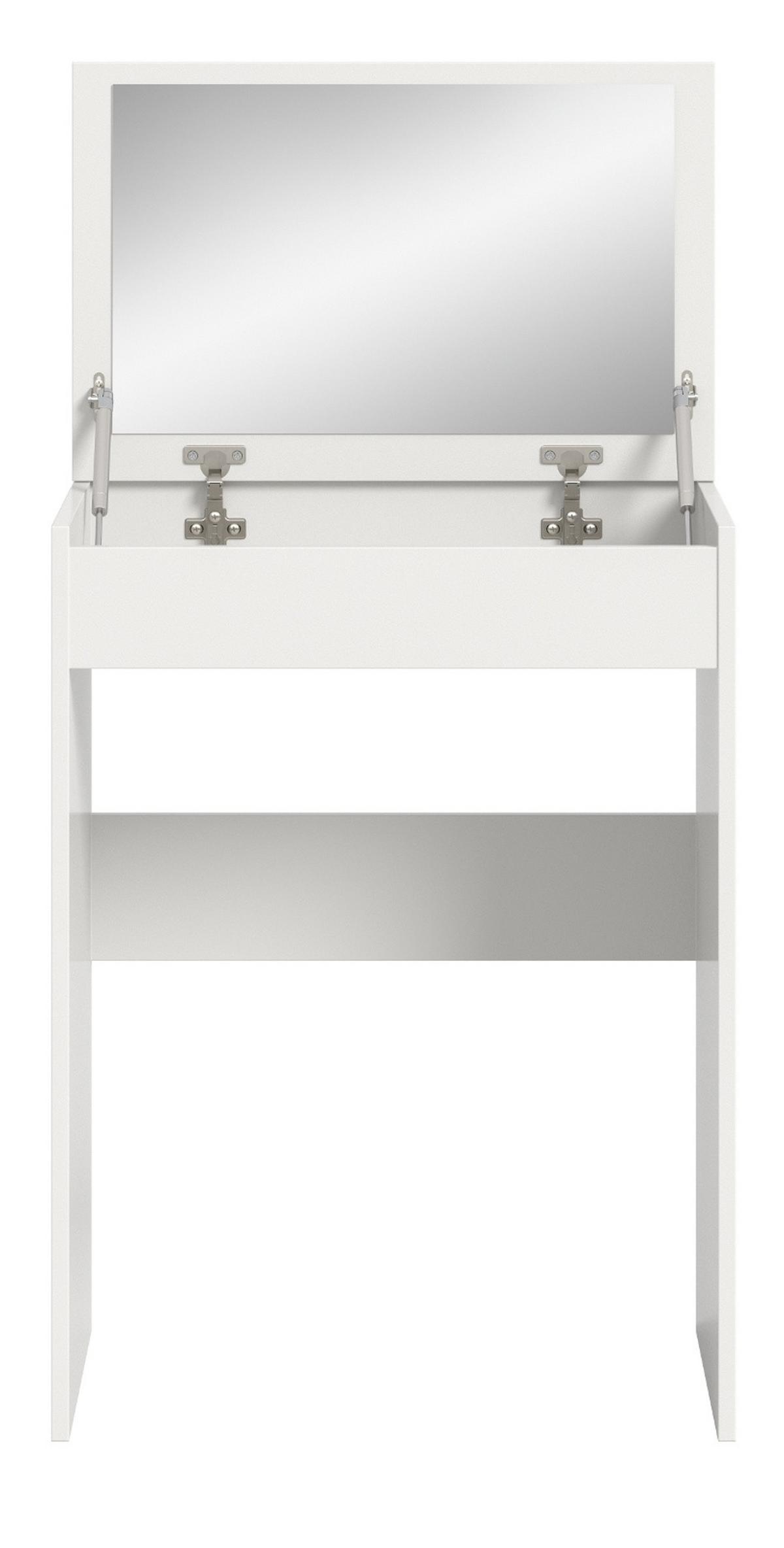 SCHMINKTISCH in weiß 62 x 84 cm, Kosmetiktisch mit Spiegel und Soft-Close - Weiß, Glas/Holzwerkstoff (62/84/40cm) - Inn.Furn