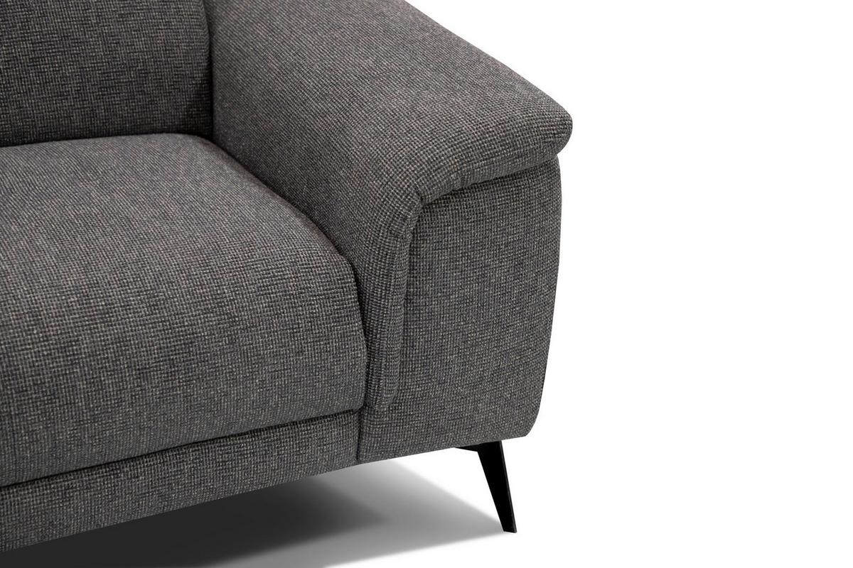 RELAXSOFA FIERO 3-Sitzer mit 1 Relaxfunktion, dunkelgrau - Dunkelgrau/Schwarz, Holzwerkstoff/Textil (212/82/103cm) - Wozimo