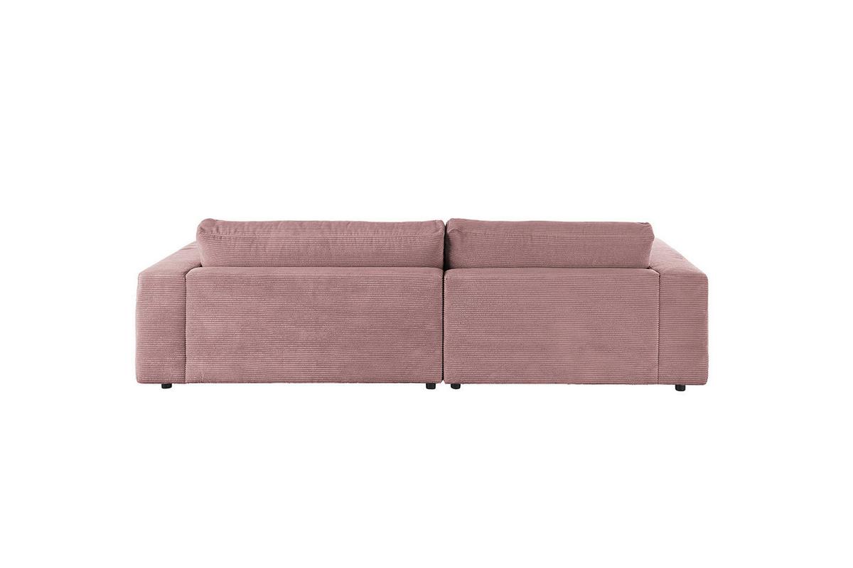 ECKSOFA MADELINE Pink Cord - Schwarz/Rosa, Kunststoff/Textil (270/190cm) - KAWOLA