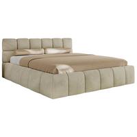 POLSTERBETT NIRA CLASSIC 140/200 - Beige Velvet - Multipocket-Matratze - Beige, Textil (140/200cm) - MKS