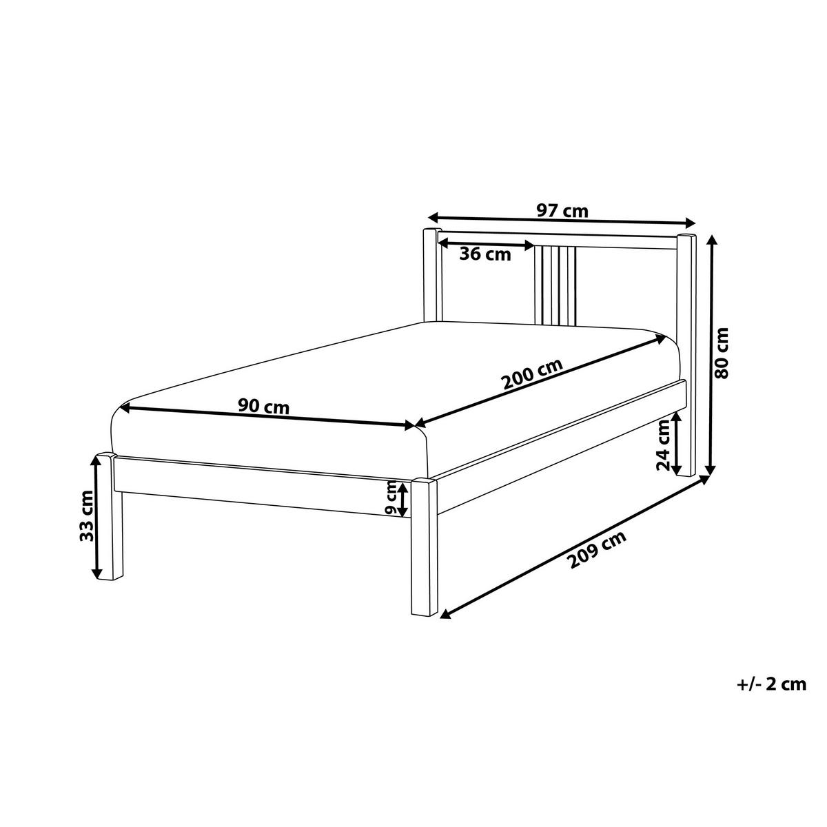 BETT mit Lattenrost 90/200 cm Weiß Vannes - Weiß, Holz (90/200cm) - Beliani