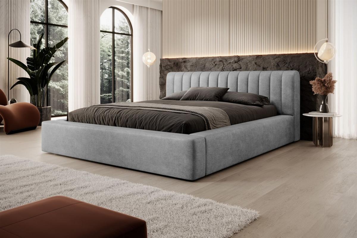 POLSTERBETT Peoria In Macau - Grau, Holzwerkstoff/Textil (180/200cm) - Fun Möbel