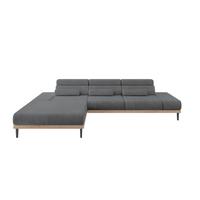ELEKTRISCHES ECKSOFA Links MONA 316x205x85 Dunkelgrau Cord - Dunkelgrau, Holzwerkstoff/Textil (316/205cm) - ALTDECOR