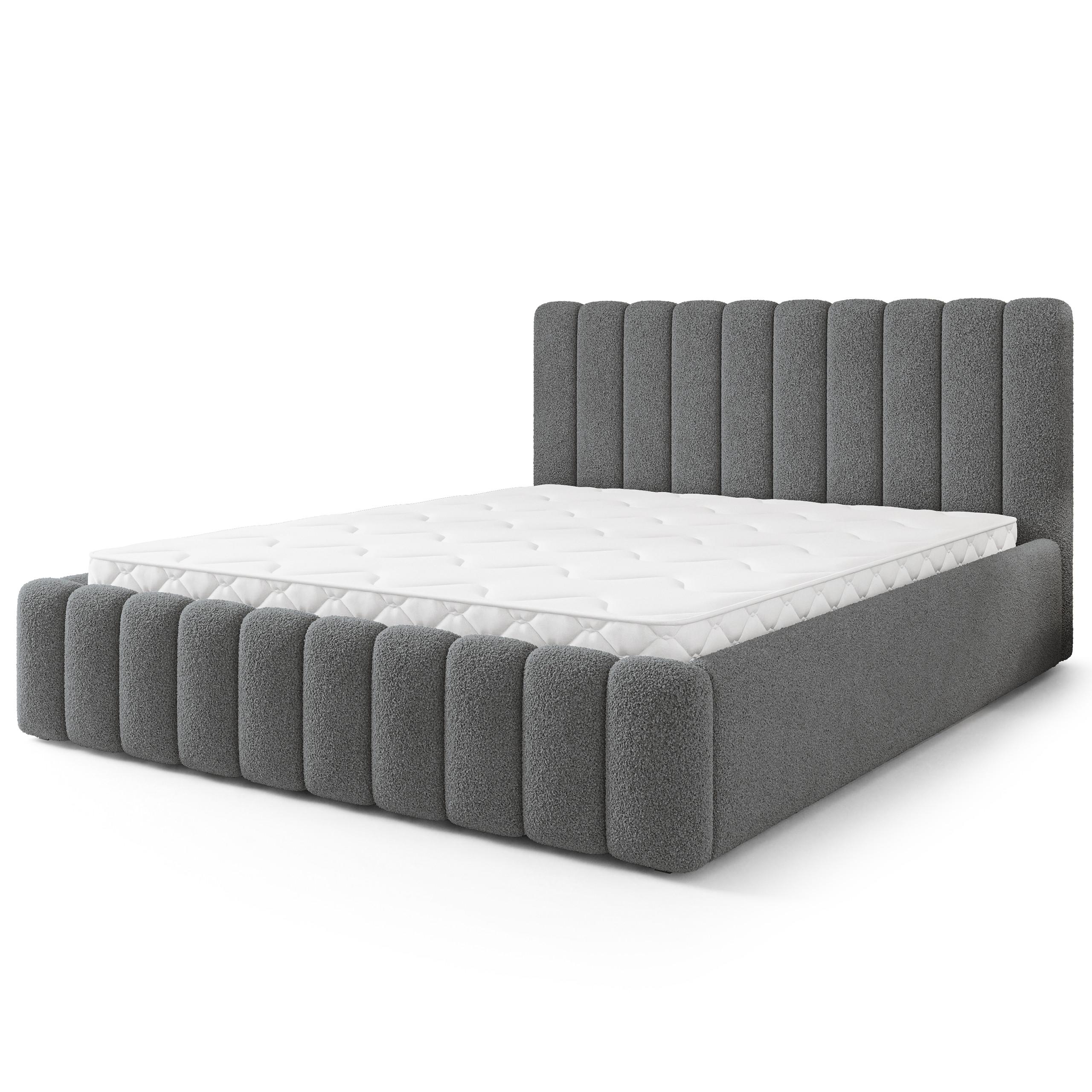 POLSTERBETT DINESE Q 120x200 cm mit Bettkästen - Grau - Grau, Holz (120/200cm) - MASSENO