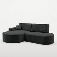 ECKSOFA Venedig Mit Schlaffunktion - Schwarz, Holzwerkstoff/Textil (278/179cm) - Fun Möbel