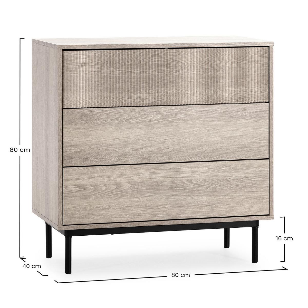 KOMMODE 80/80/40 Florida Eiche-Optik - Honigeiche, Holzwerkstoff (80/80/40cm) - VS Venta-stock