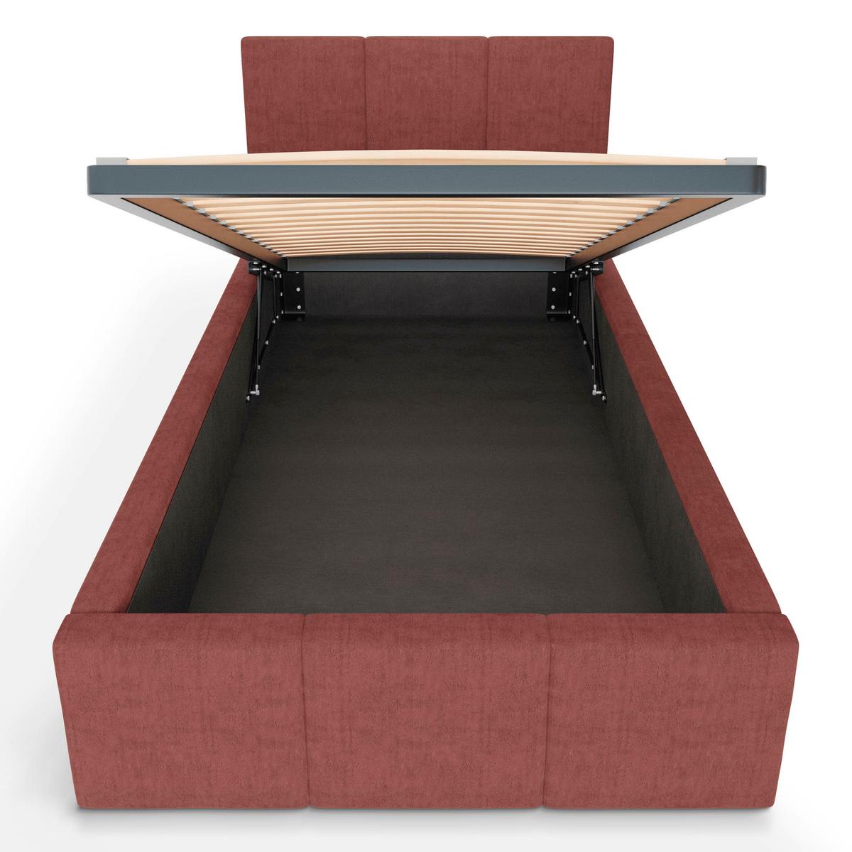 POLSTERBETT für Schlafzimmer Bett mit Stauraum Altrosa 90x200 - Altrosa, Holzwerkstoff/Metall (90/200cm) - Muralo