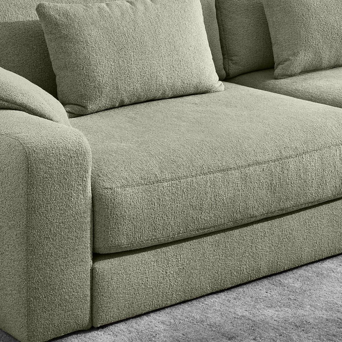 BIG-SOFA mit Federkern B290/T135/H90 cm extratief, Liegefläche 122x240 cm, Flachgewebe Hellgrün / 15247 - Schwarz/Hellgrün, Kunststoff/Textil (290/90/135cm) - luma-home