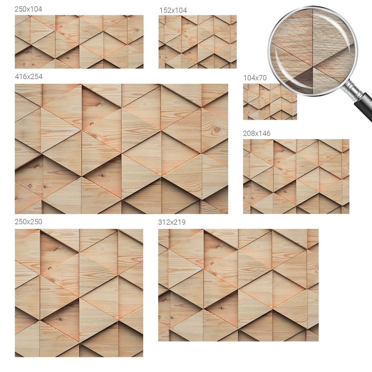 FOTOTAPETE 152x104 cm - Holzmosaik - Beige, Textil (152/104cm) - Wallfluent
