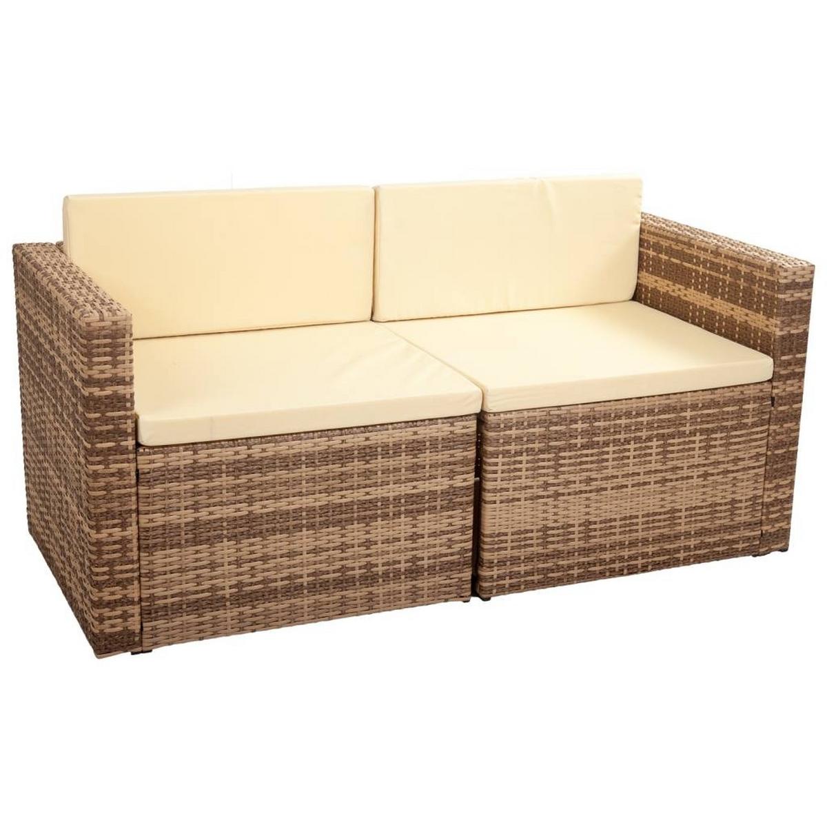 TISCH, SOFA und SESSEL, 4-tlg, braun - Braun, Naturmaterialien - Wanderlust